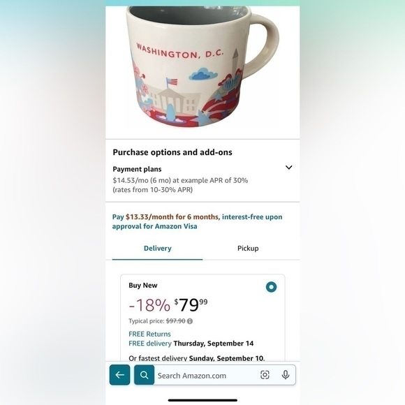 STARBUCKS 2017 YOU ARE HERE WASHINGTON D.C. 🌸 CHERRY BLOSSOM MUG - Picture 6 of 6